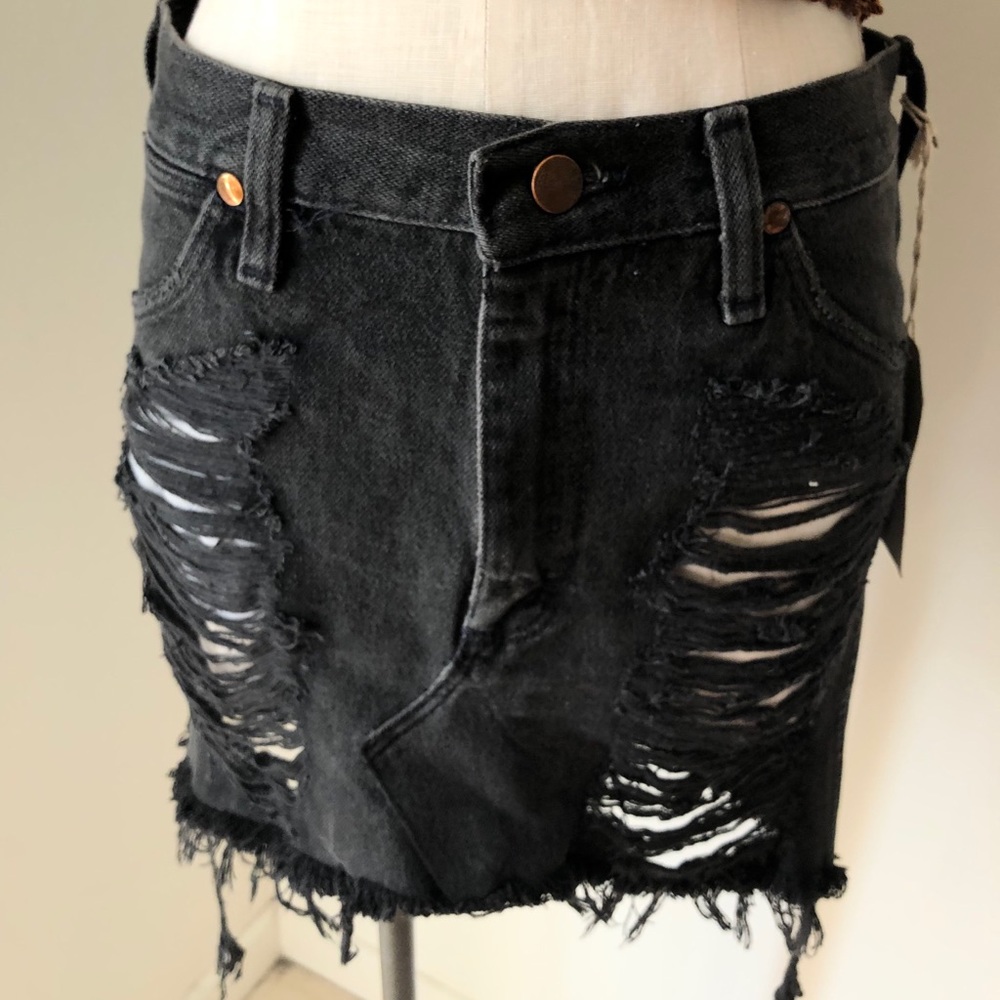 NWT FURST VINTAGE DISTRESSED DENIM SKIRT